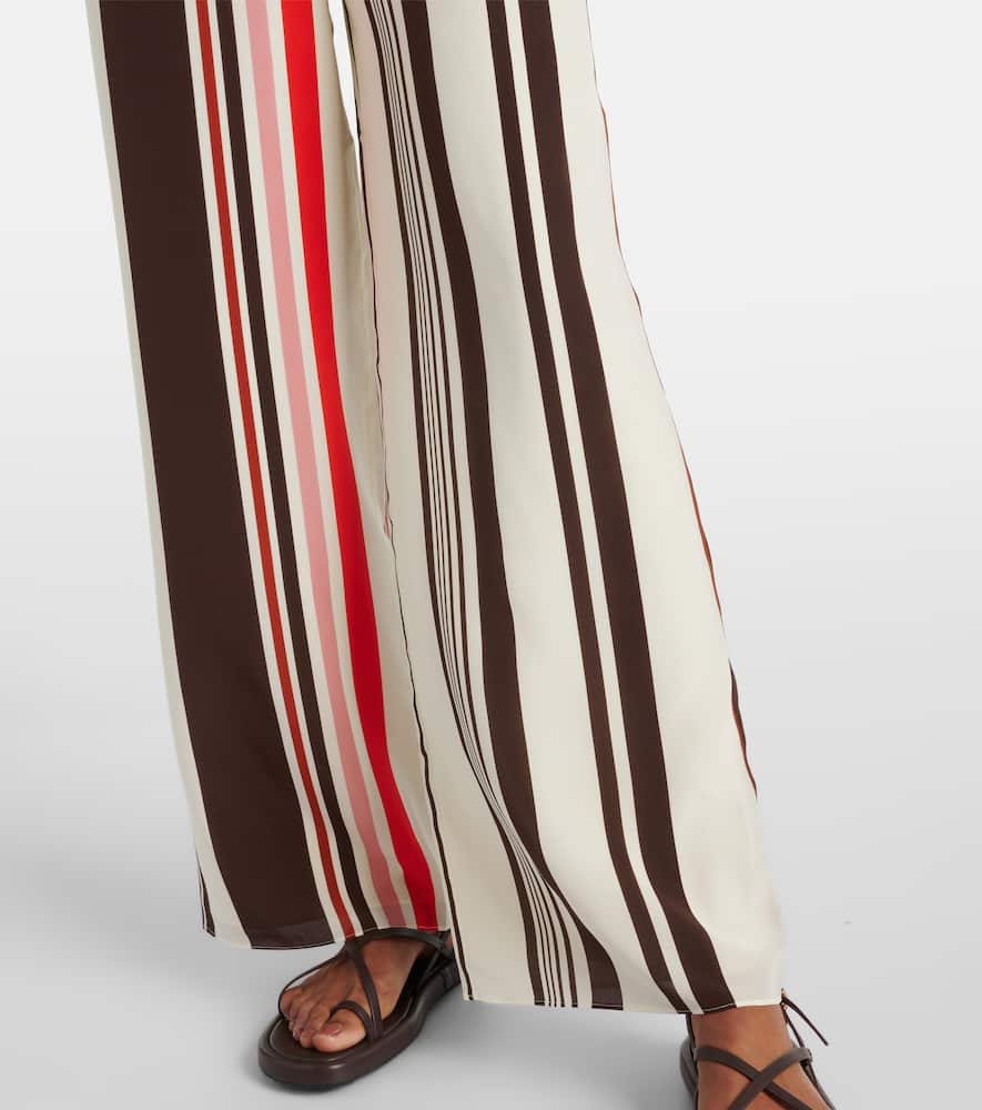 Thistle silk satin wide-leg pants