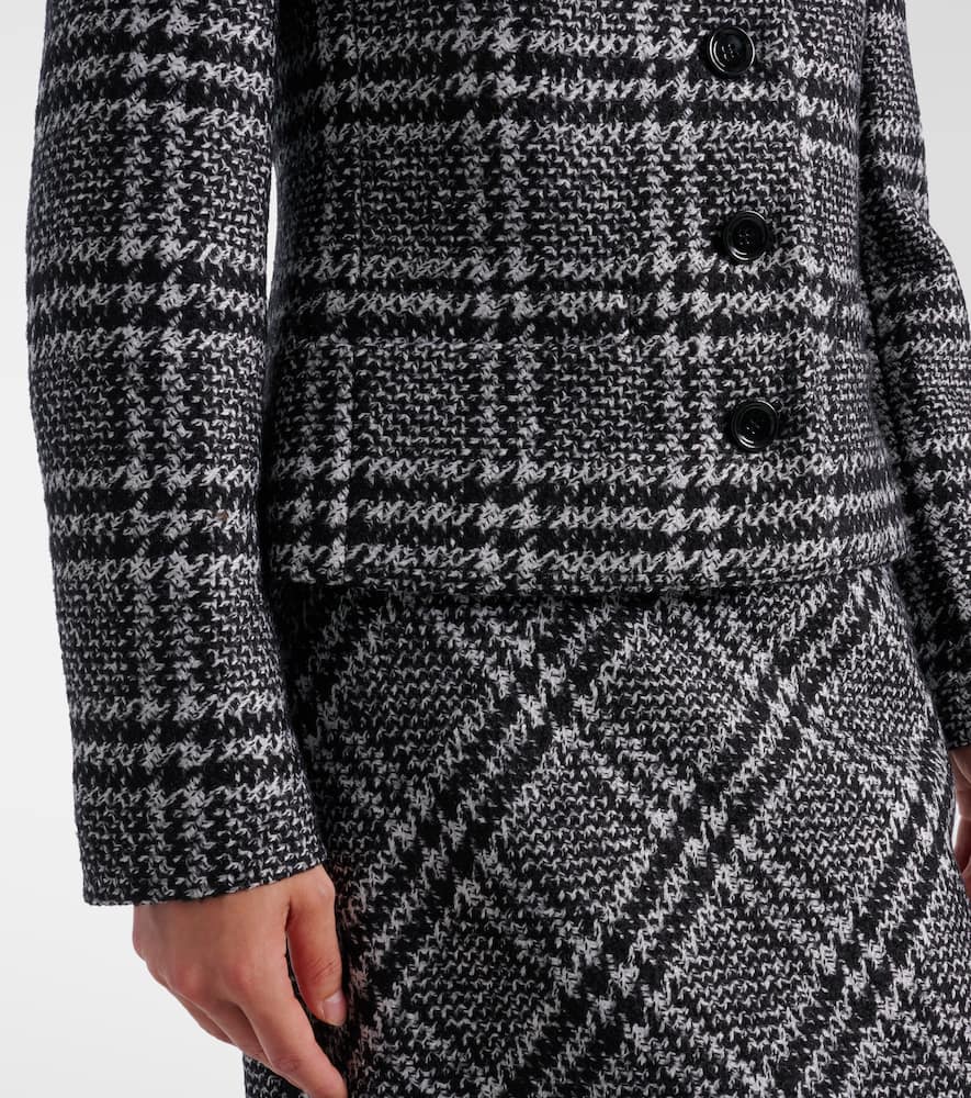 Checked wool, silk, and llama-blend jacket