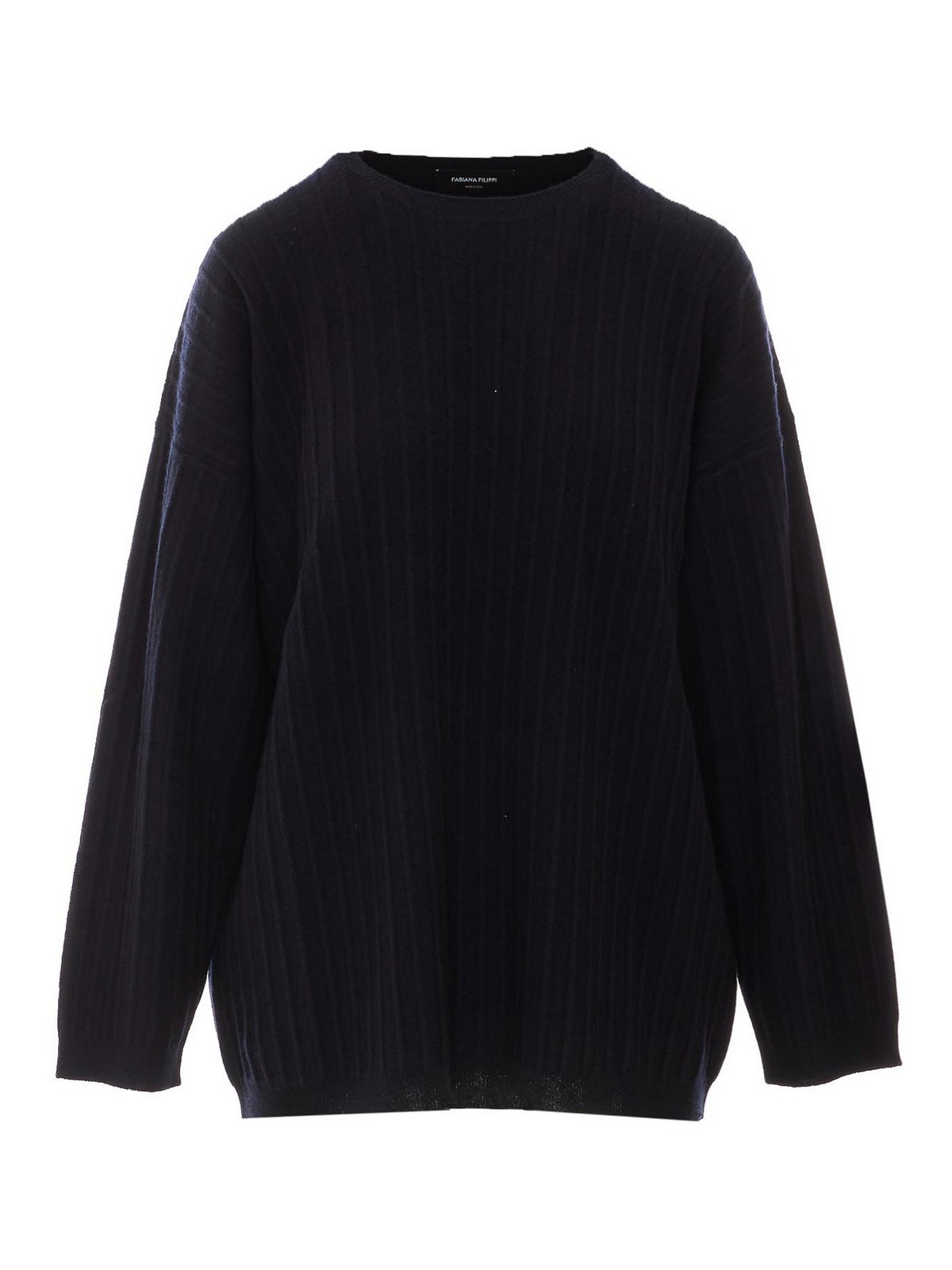 Black Knitted Crew Neck Sweater