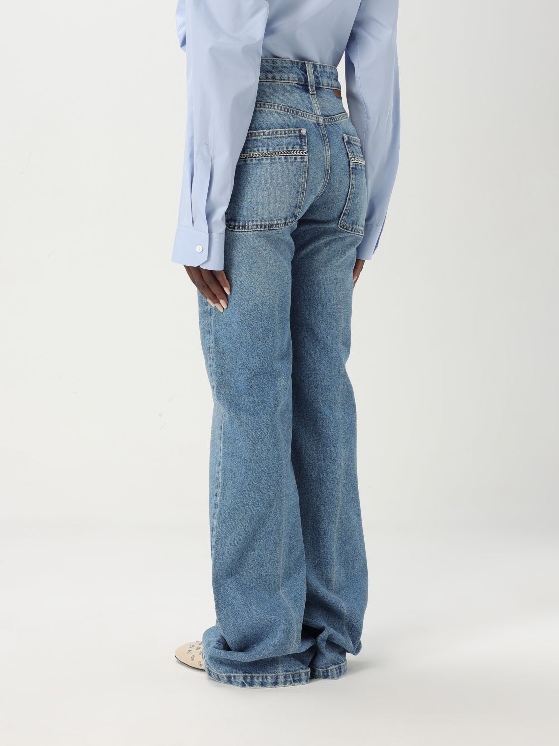 Cotton straight-leg jeans - Blue
