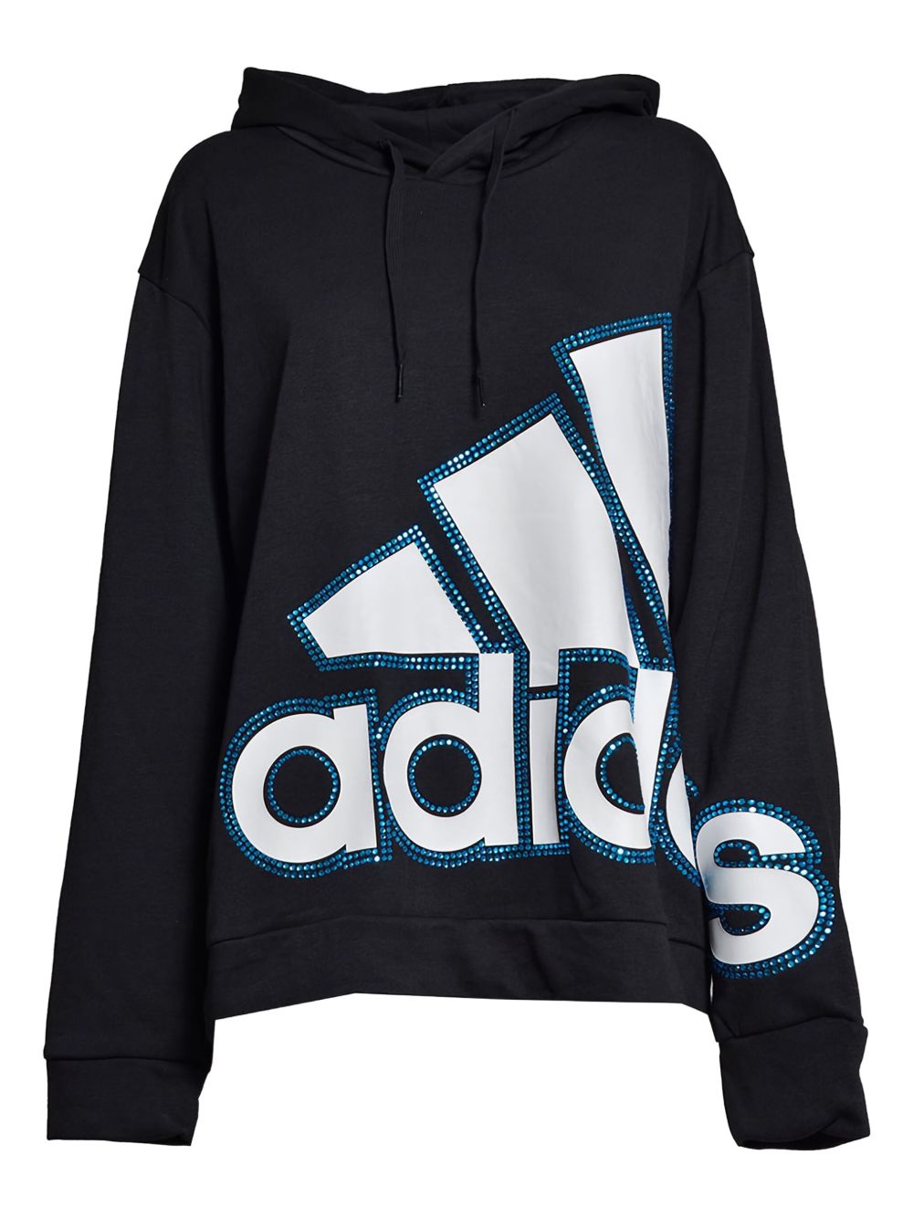 X Adidas logo-print hoodie - Black