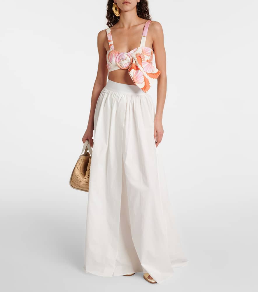 Cotton poplin maxi skirt
