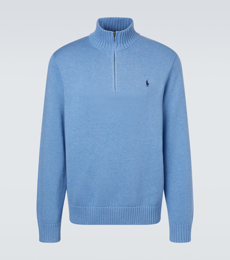 Cotton half-zip sweater