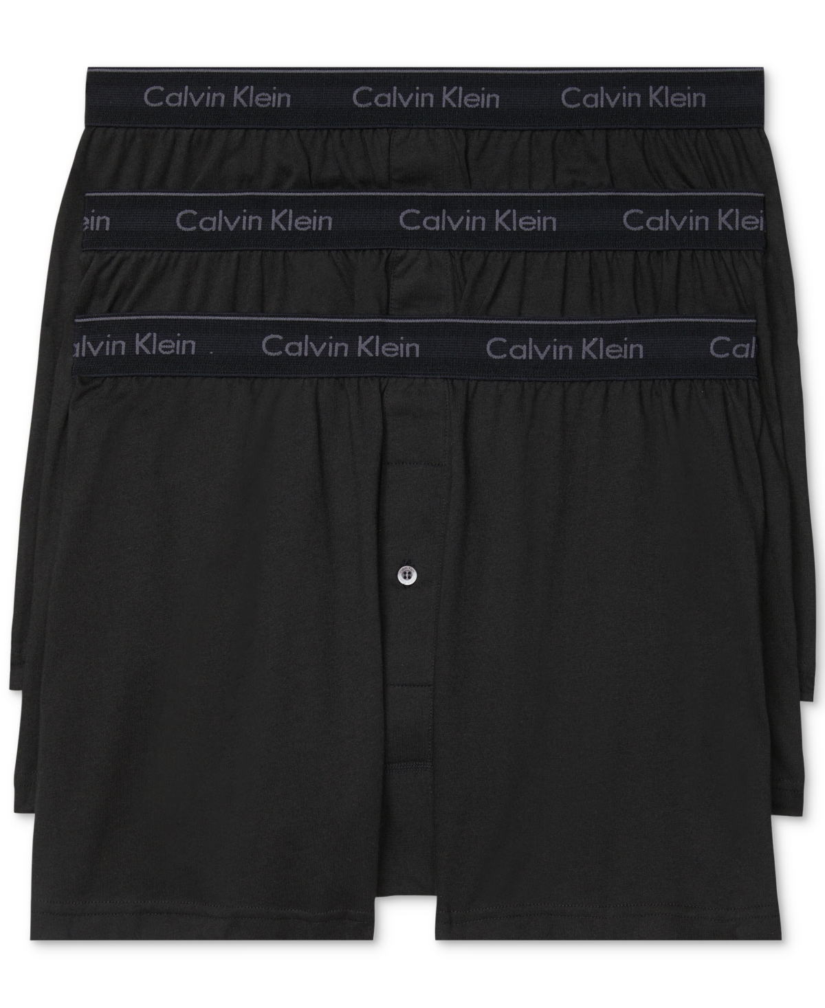 Men's 3-Pack Cotton Classics Knit Boxers Underwear - Black