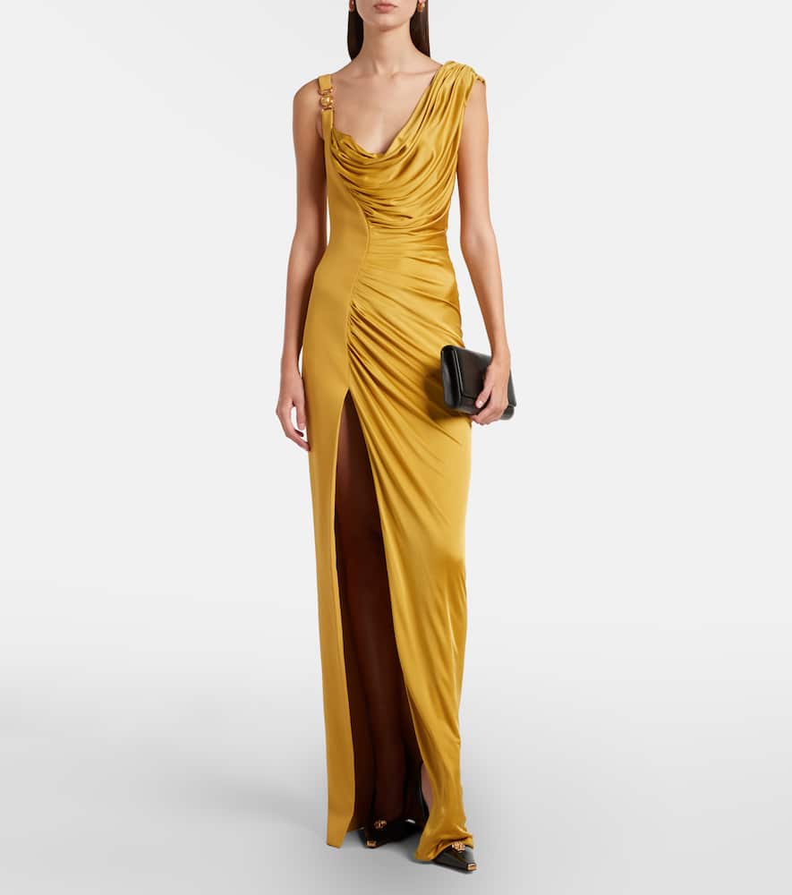 Medusa '95 draped jersey gown