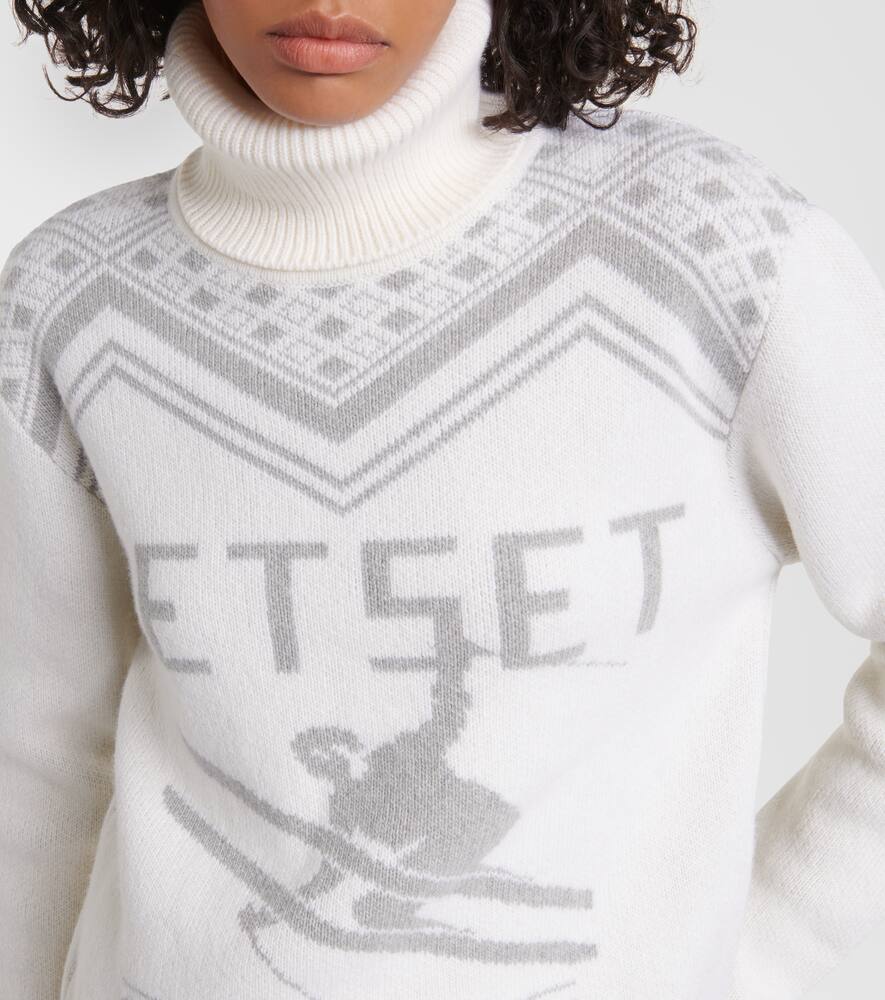Wool intarsia turtleneck sweater