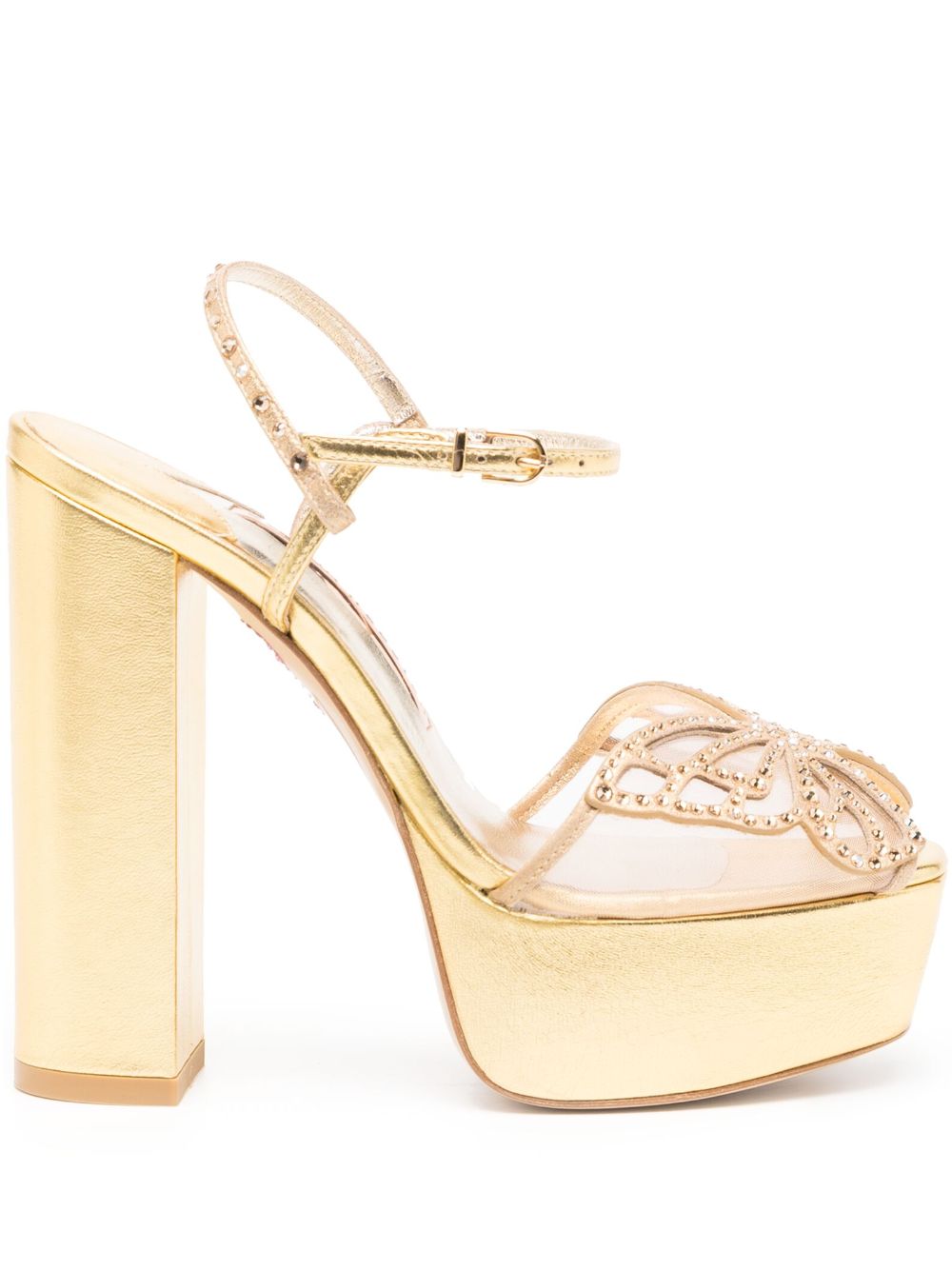Farfalla crystal-embellished 140mm sandals - Gold