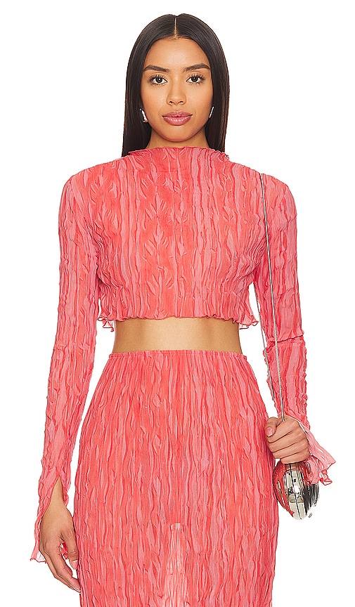 Lapointe High Neck Top in Coral. -  XL also in L