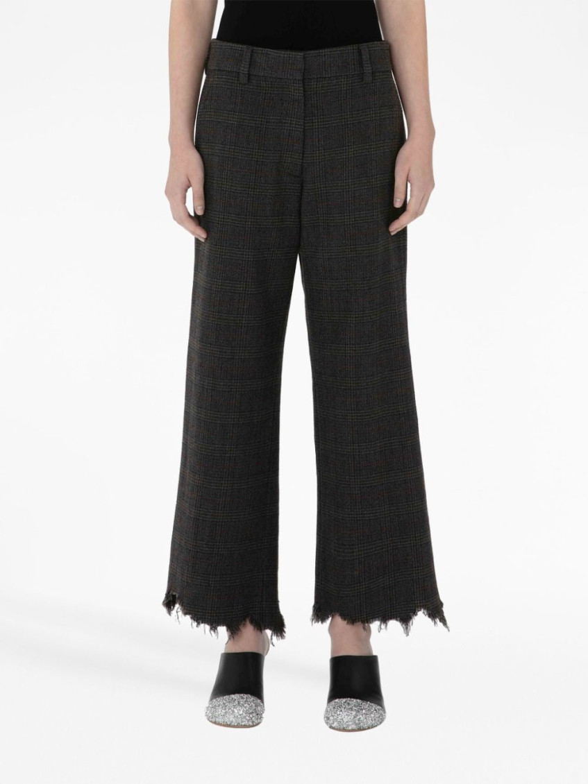Distressed-effect straight-leg trousers - Grey