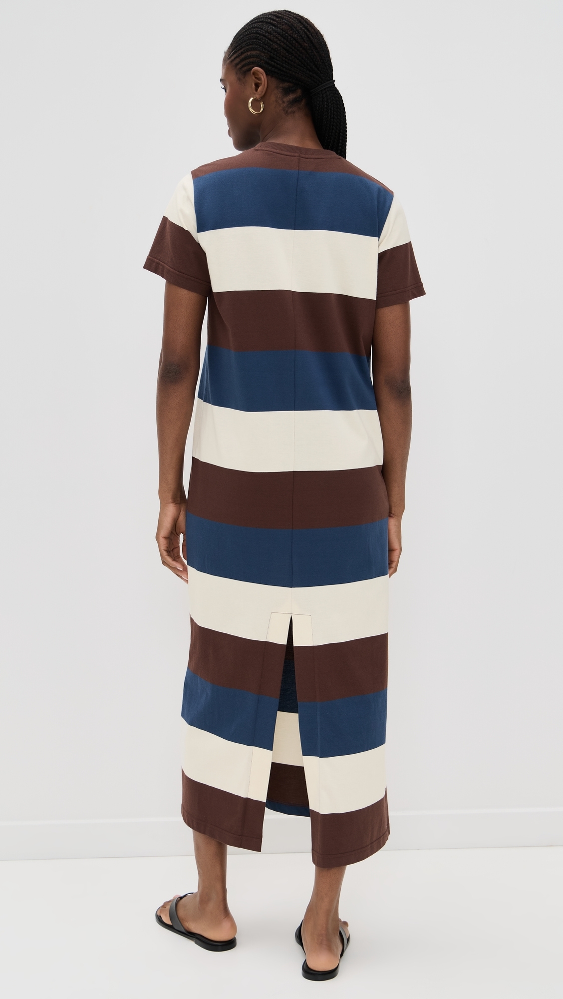 Grace Midi Dress Chocolate/Blue/Ivory