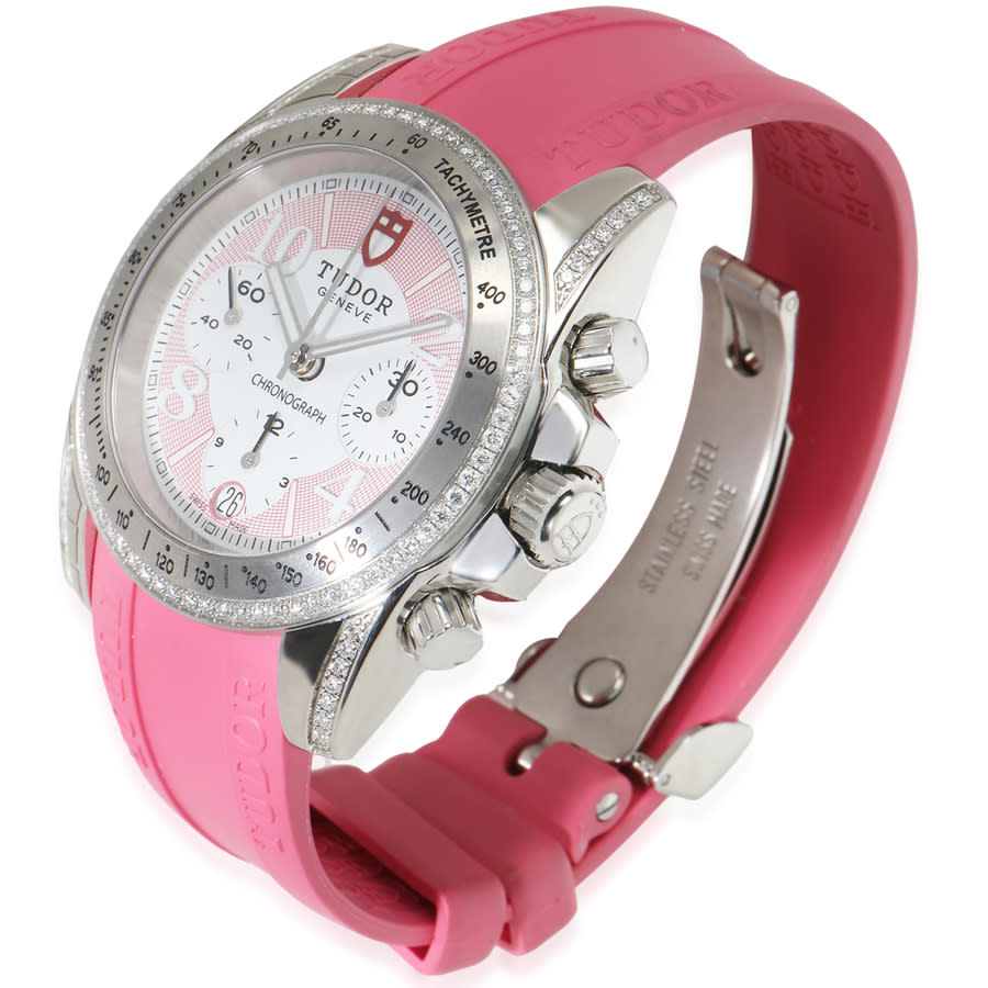 Pre-owned Grantour Chronograph Automatic Diamond Pink Dial Ladies Watch 20310
