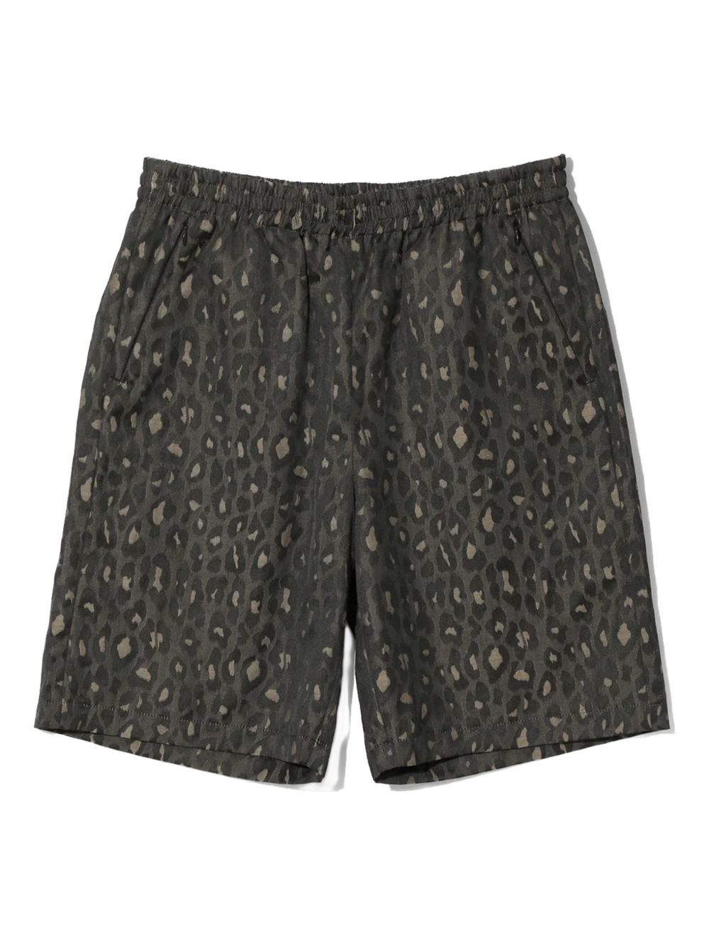 Leopard-print track shorts - Grey