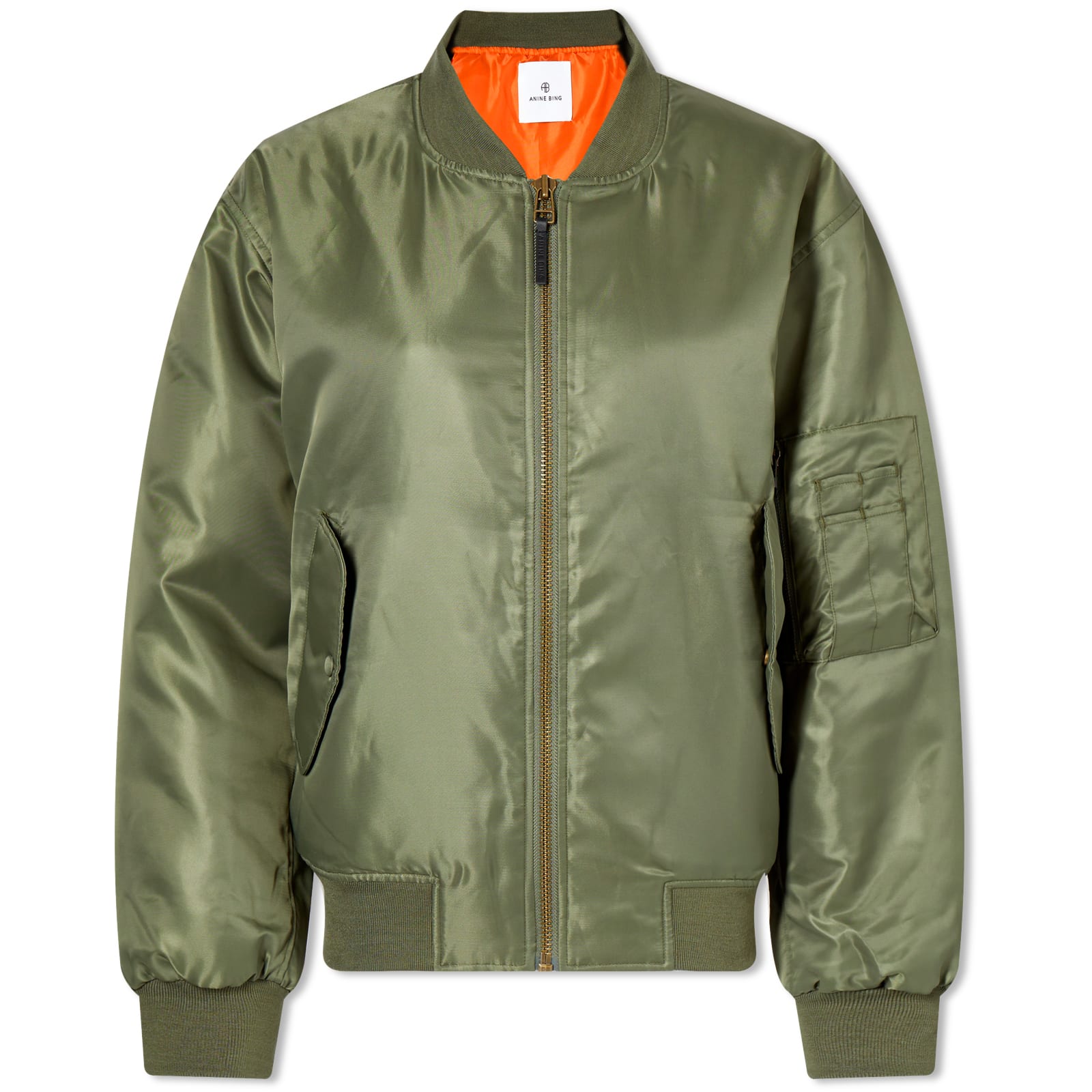 Women's Leon Bomber Jacket in Army Green, Size X-Small