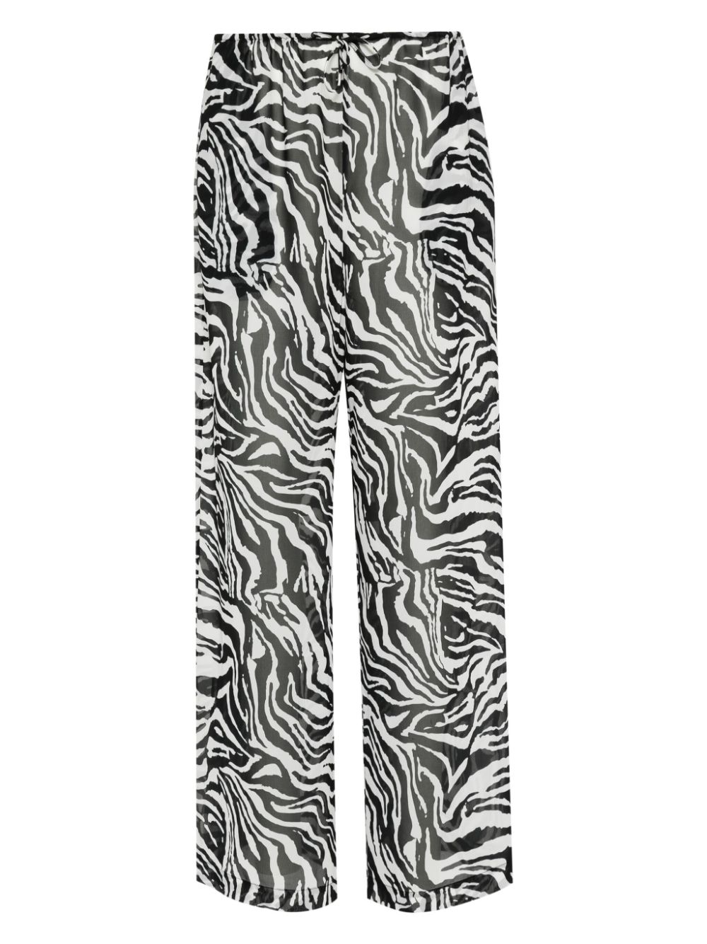 X Reina Olga zebra-print straight trousers - Black