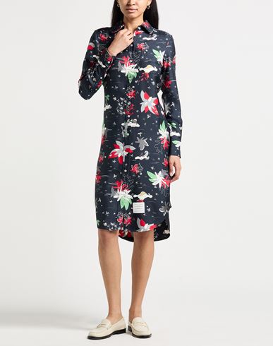 Woman Midi dress Midnight blue Size 2 Silk