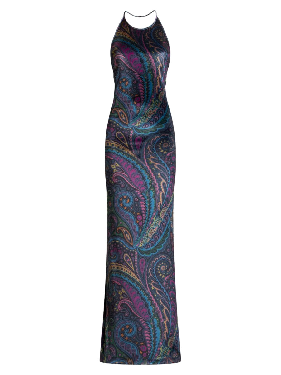 Long Dress with Paisley Print
