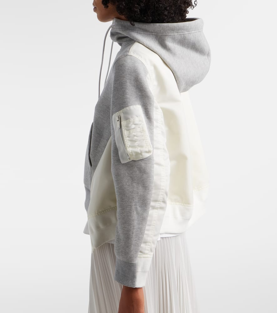 Paneled zip-up hoodie