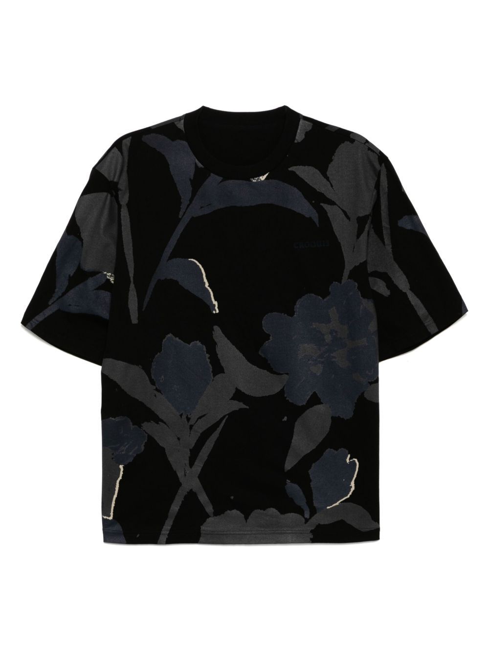 CROQUIS plant-printed T-shirt - Black