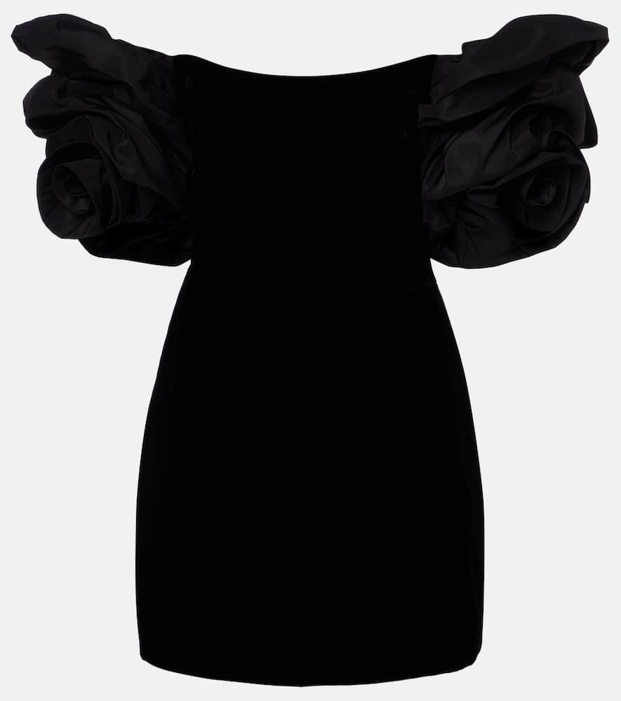 Off-shoulder velvet minidress