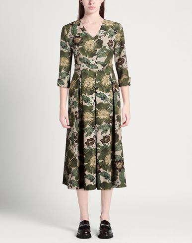 Woman Midi dress Military green Size 8 Polyester, Elastane