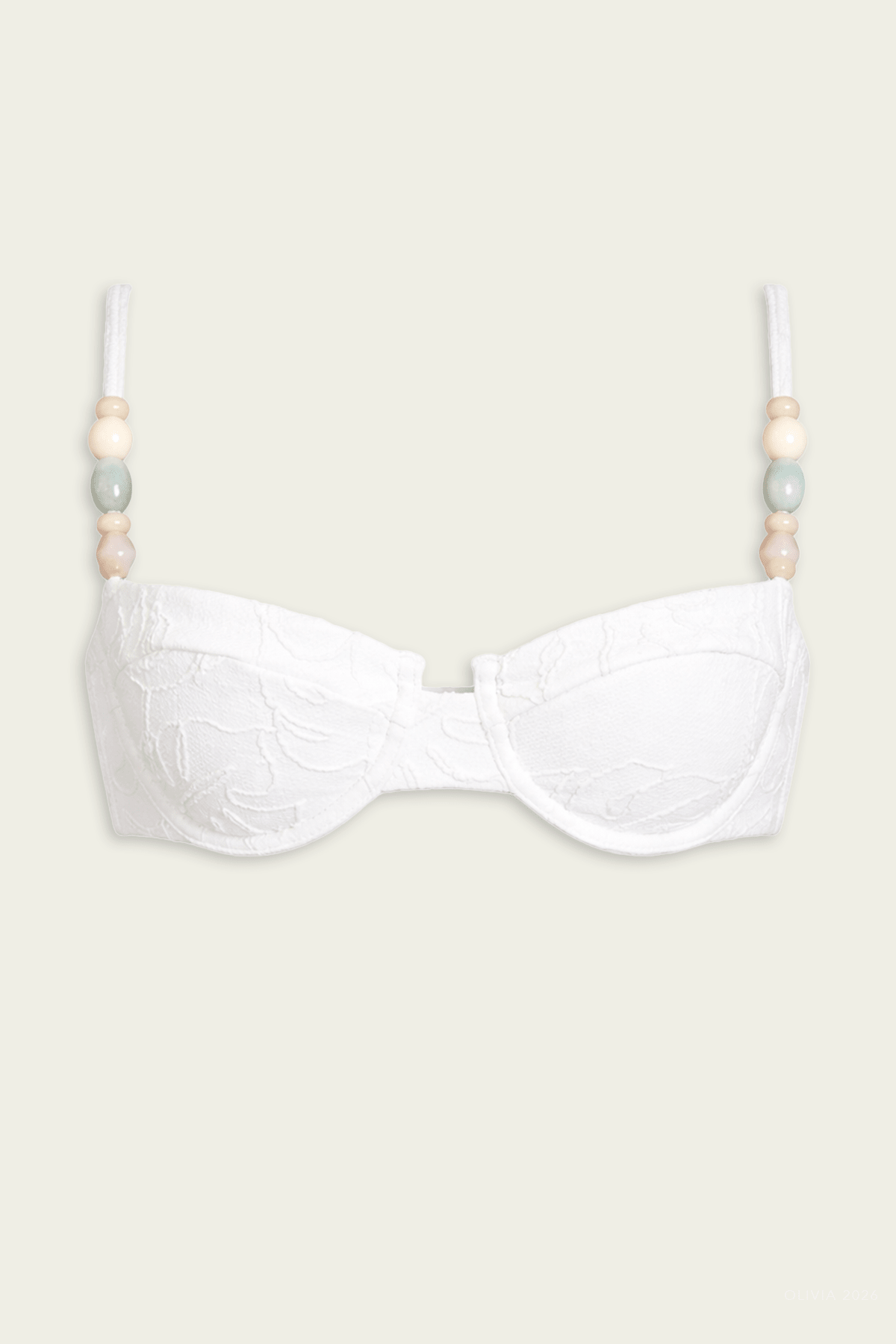 Poppy Bikini Top in Porcelain