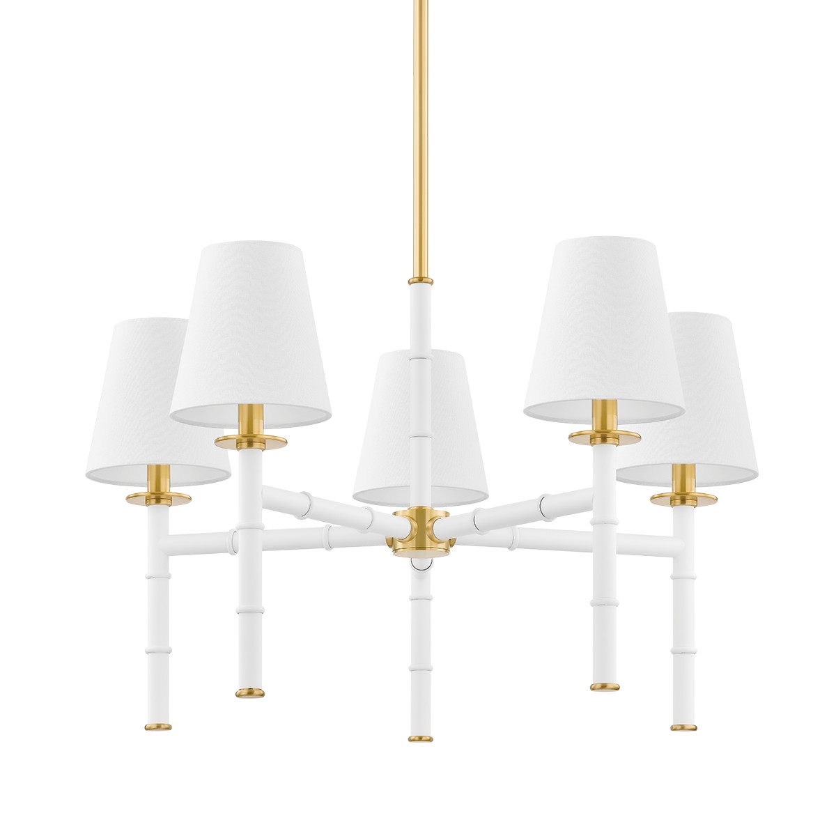 Aged Brass Five Light Chandelier from the Banyan Collection