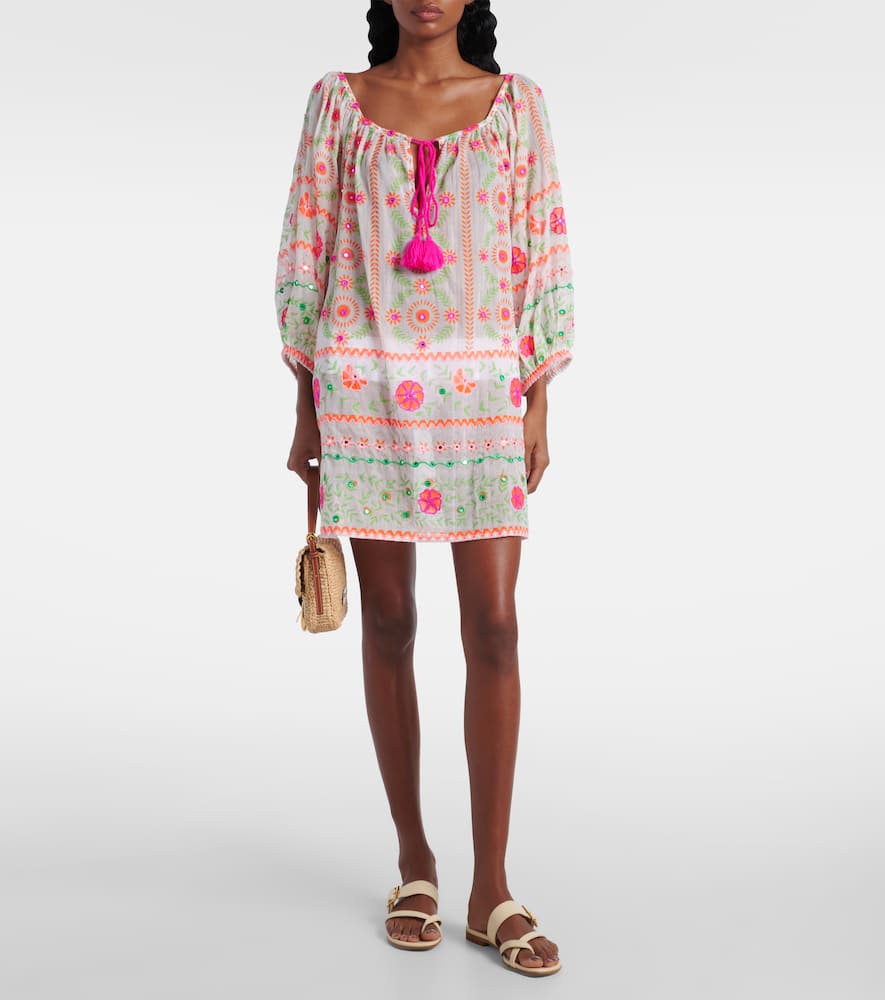 Printed cotton beach dress