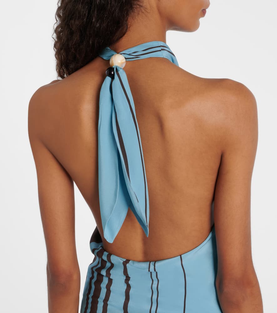 Rioja striped silk crêpe maxi dress