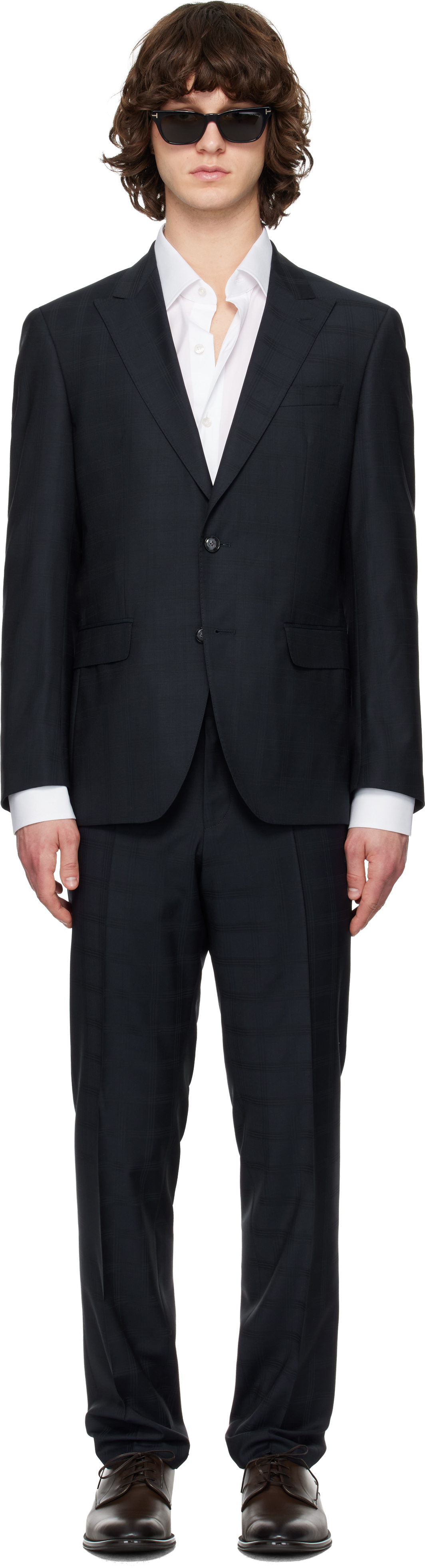 Navy Checkered Suit