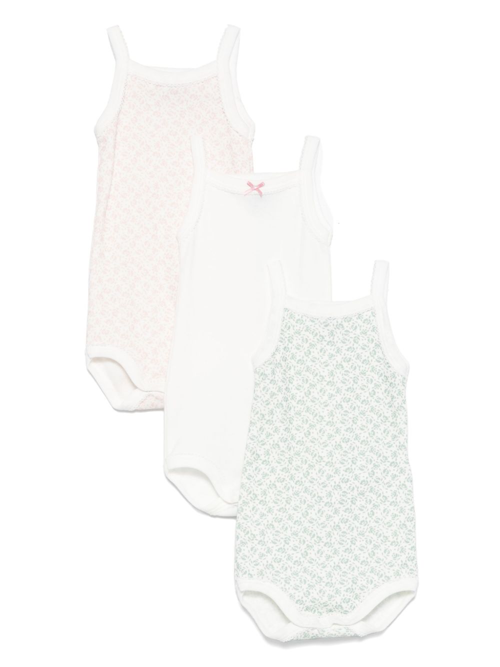 Petit Bateau floral-print babygrows (set of three) - Pink