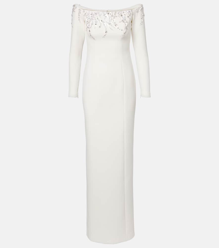 Bridal Gioia embellished crêpe gown