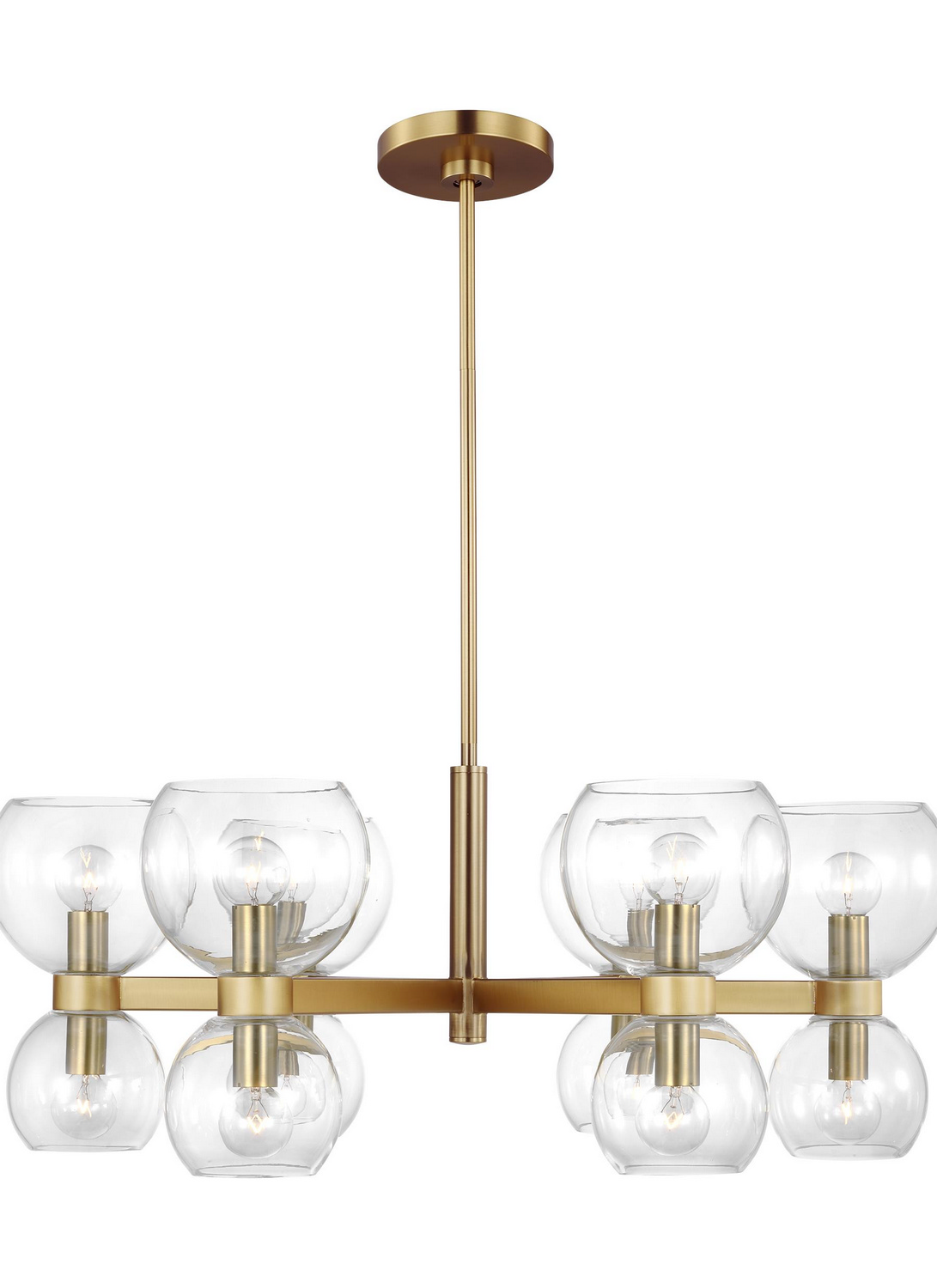 Visual Comfort Studio Londyn 6-Light Chandelier in Burnished Brass With Clear Glass by Kate Spade New York