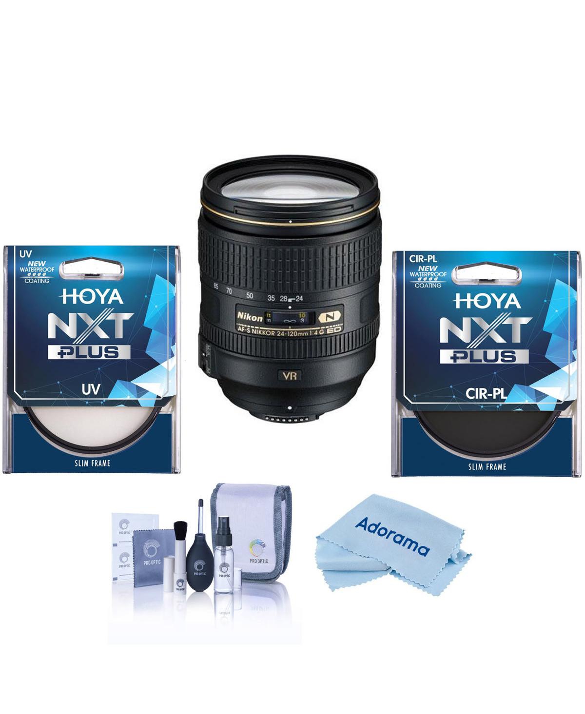24-120mm f/4G Ed-if Af-s Nikkor Vr Lens, Bundle with Hoya 77mm Uv+Cpl Filter Kit, Cleaning Kit, Cleaning Cloth - Black