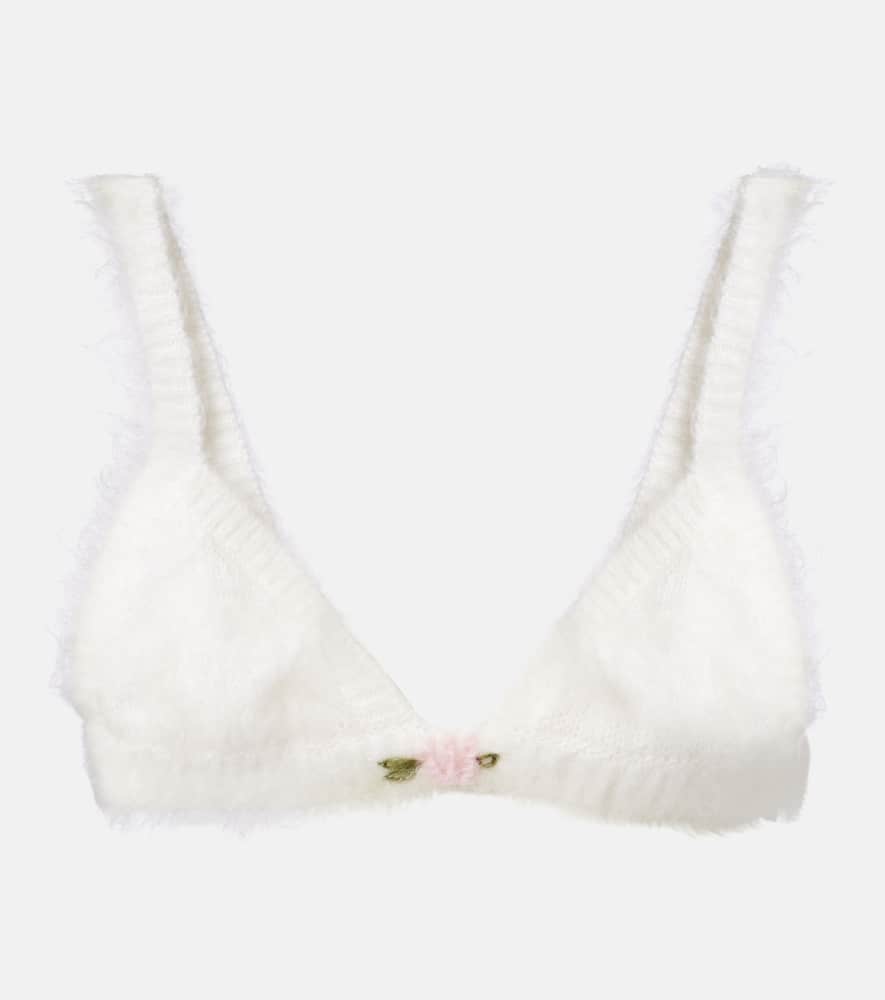 Mohair and wool-blend bra top