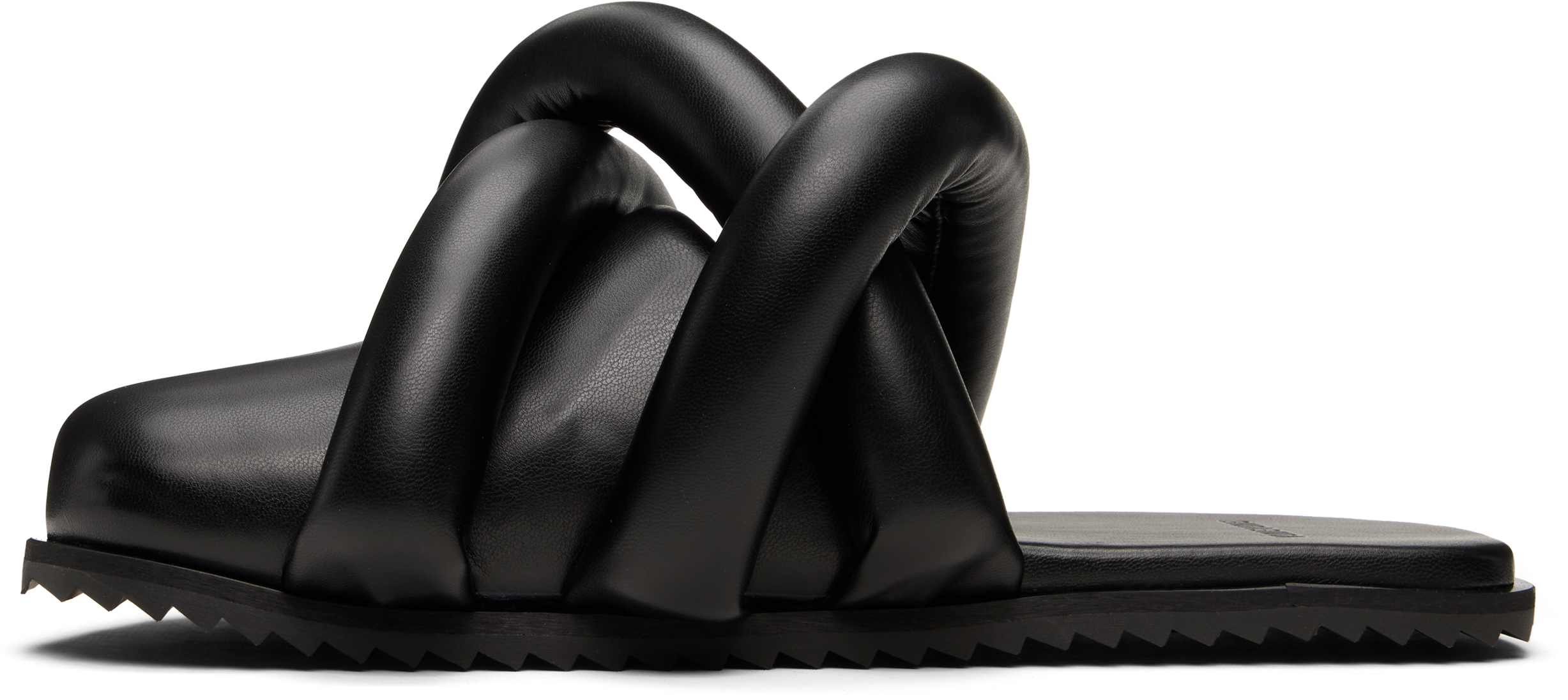 Black Closed Toe Tyre Slide Loafers
