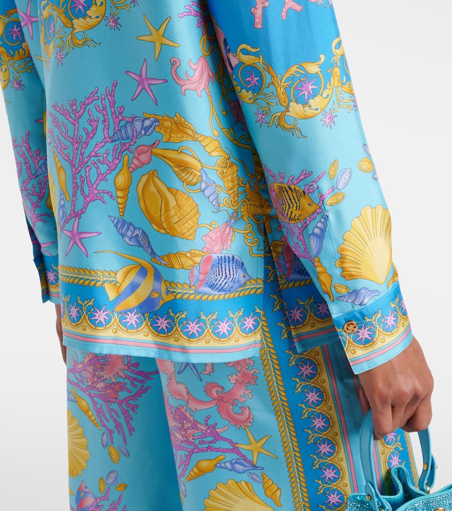 Underwater Barocco silk twill shirt