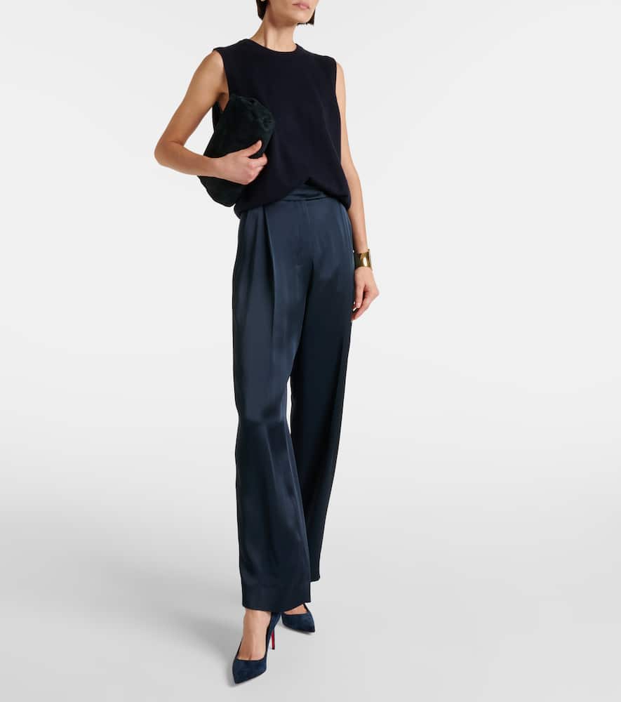 High-rise wide-leg pants