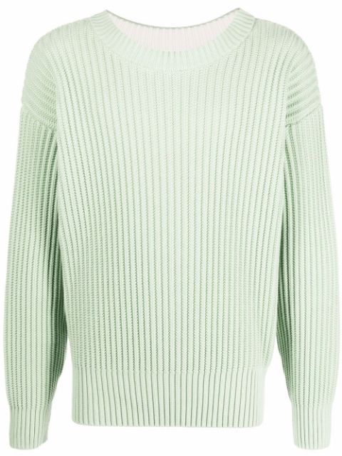 Crew-neck rib-knit jumper