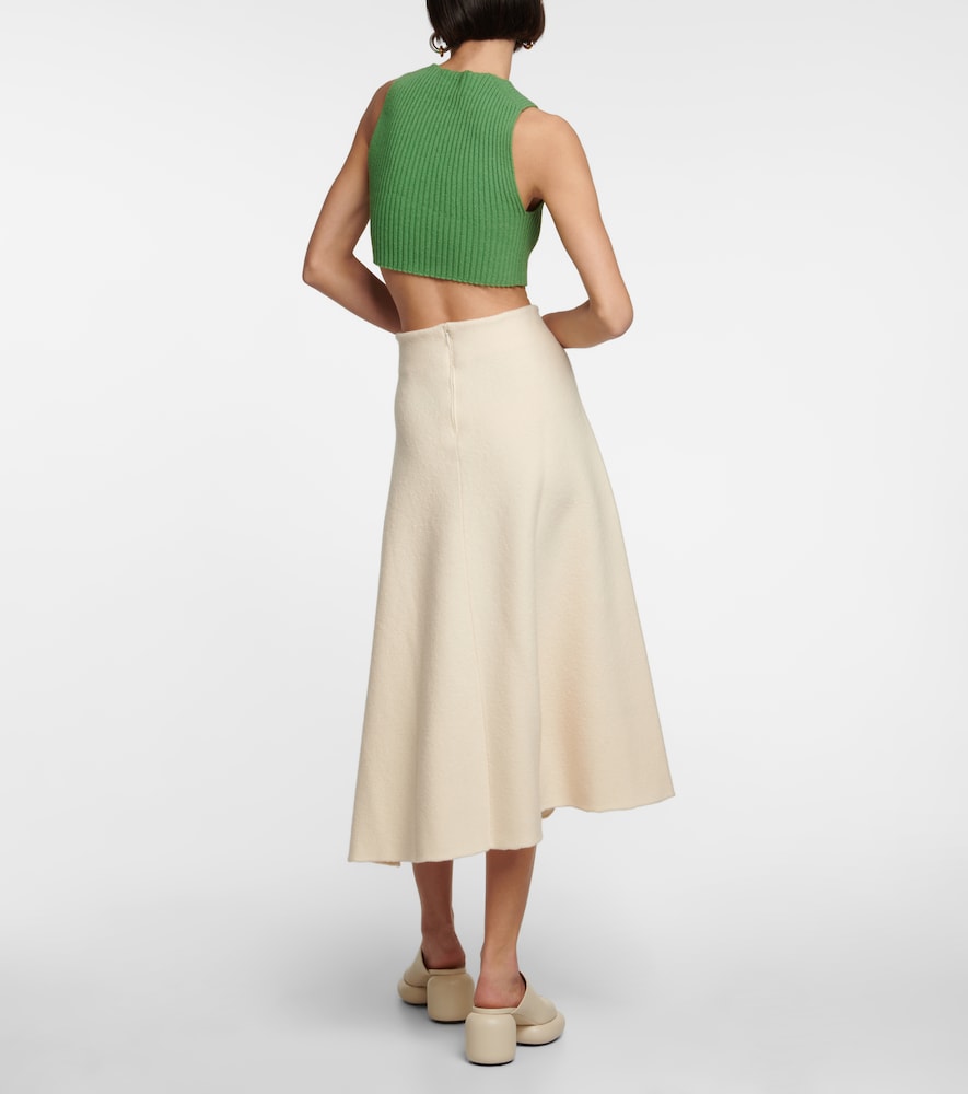 Ribbed-knit cotton crop top