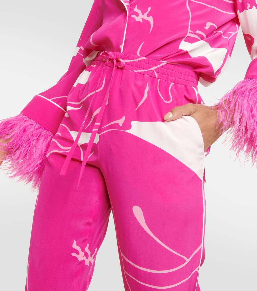 Panther crêpe de chine pants