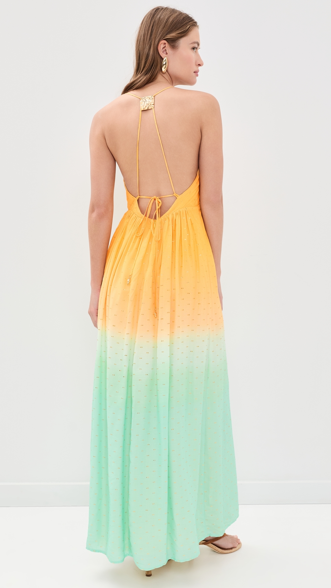 Multicolor Nascente Lurex Open Back Maxi Dress Multicolor Nascente