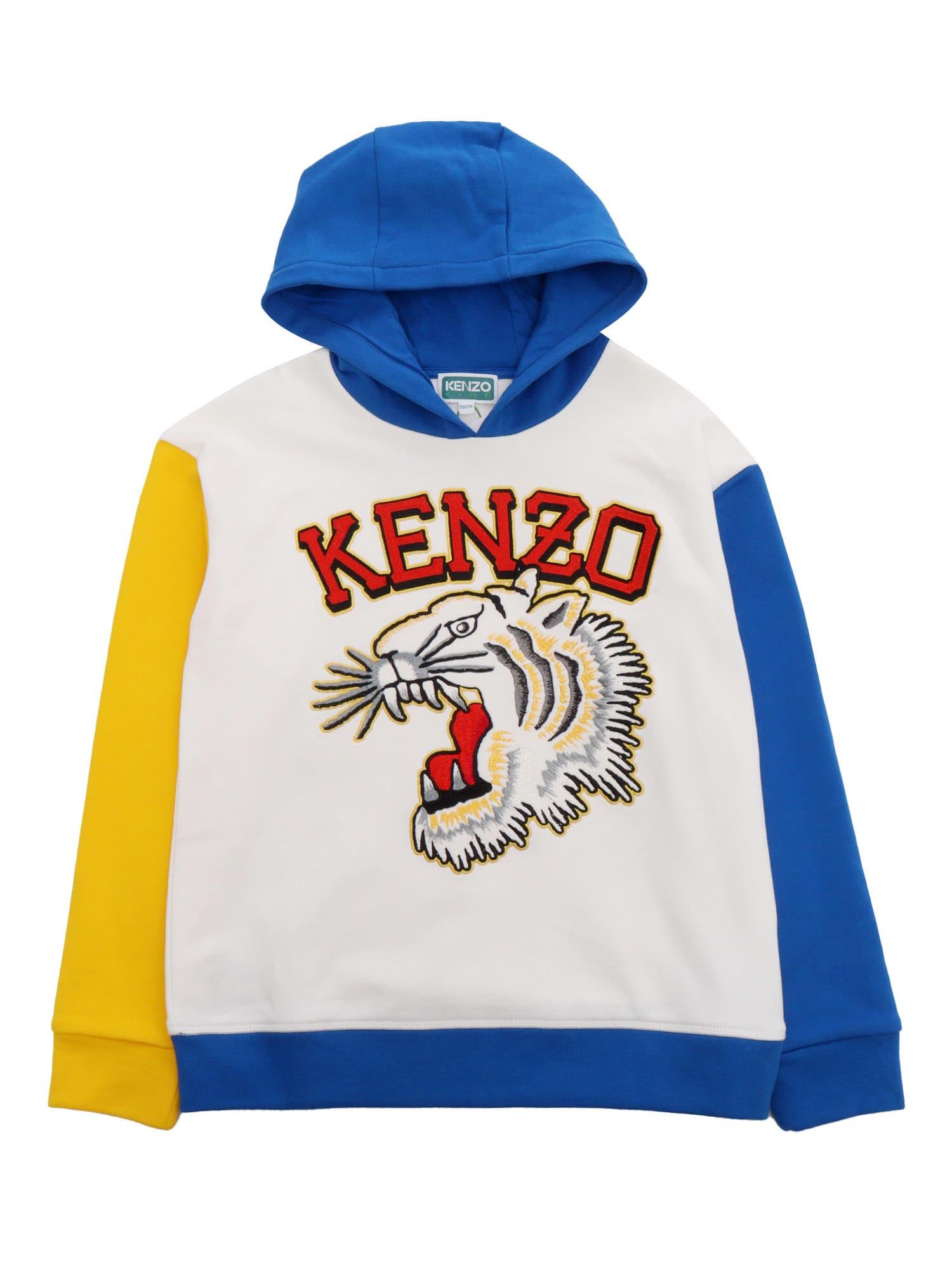 Logo-embroidered colour-block hoodie - Neutrals