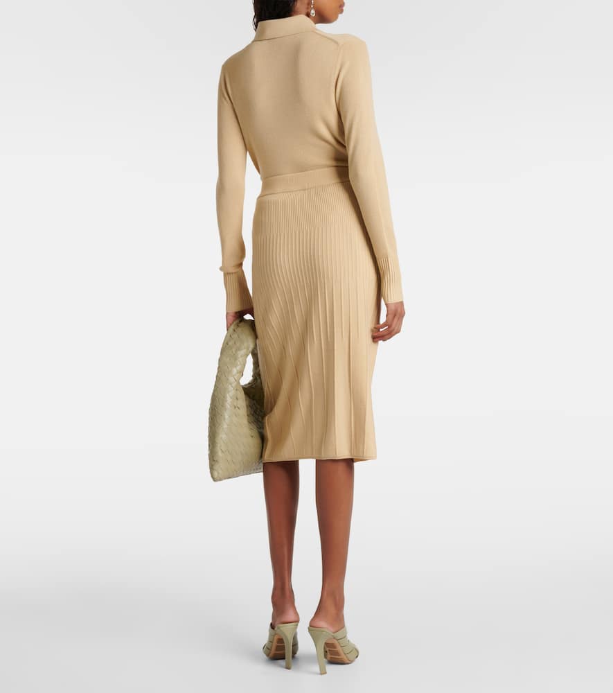 Joseph Ribbed-knit wool midi skirt