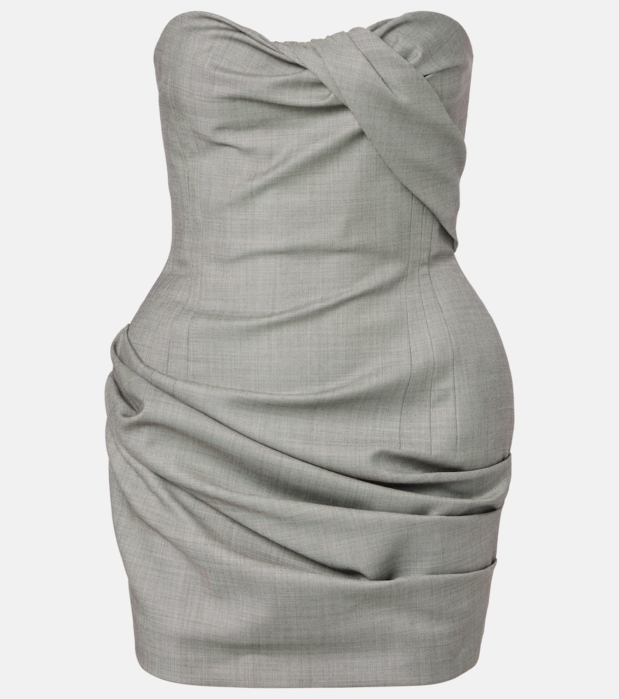 Draped wool minidress