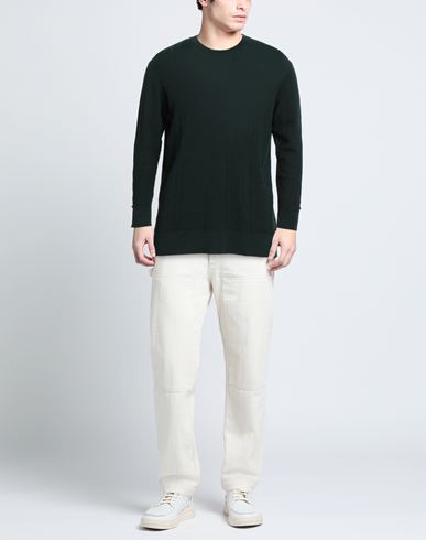 Man Sweater Dark green Size 46 Wool