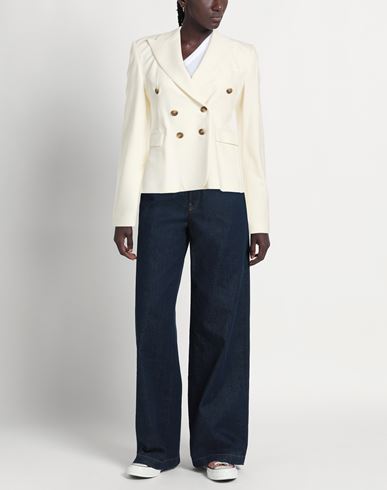 Woman Blazer White Size 4 Viscose, Polyamide, Elastane