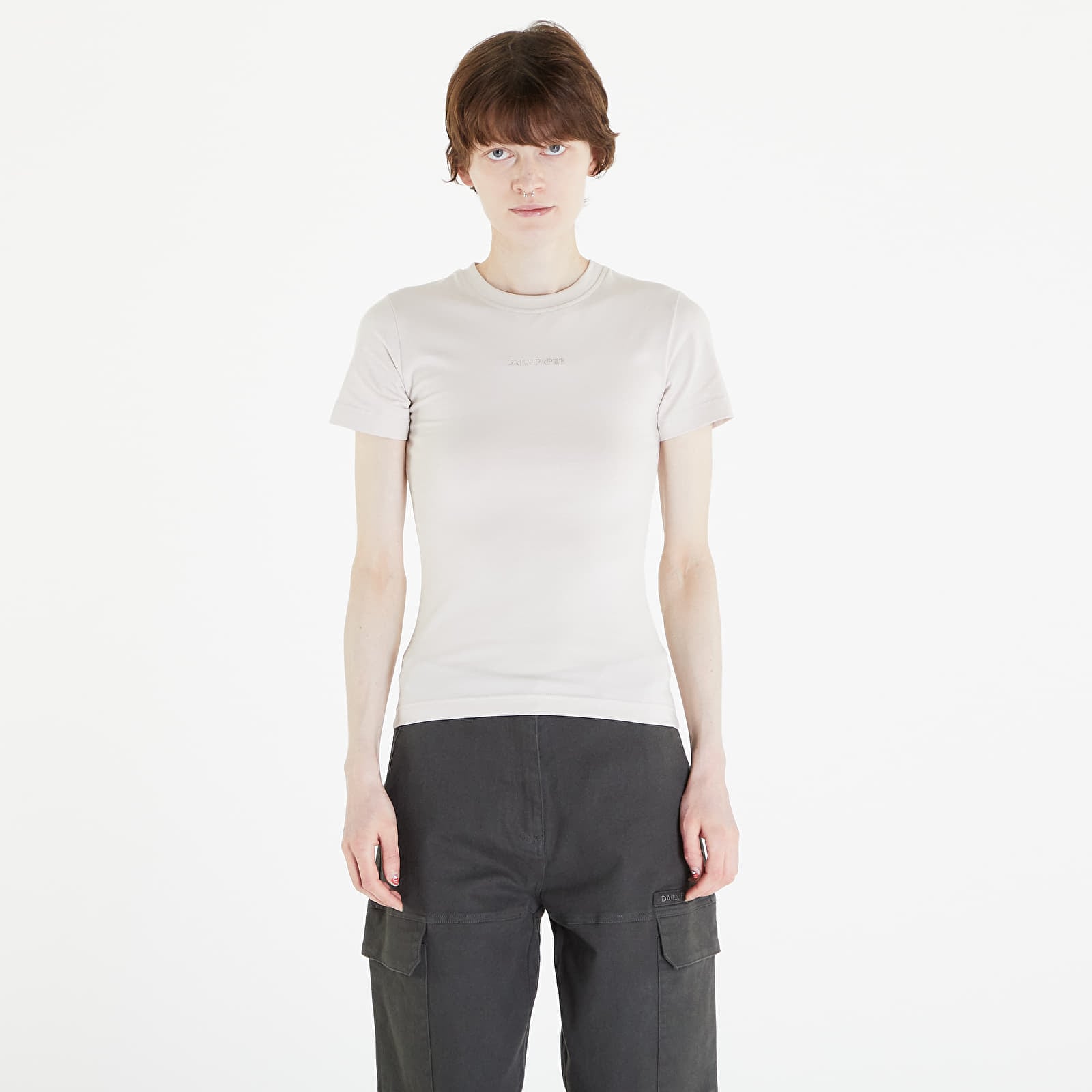 T-shirt Daily Paper Logotype Women Fitted Short Sleeve T-Shirt Moonstruck Beige