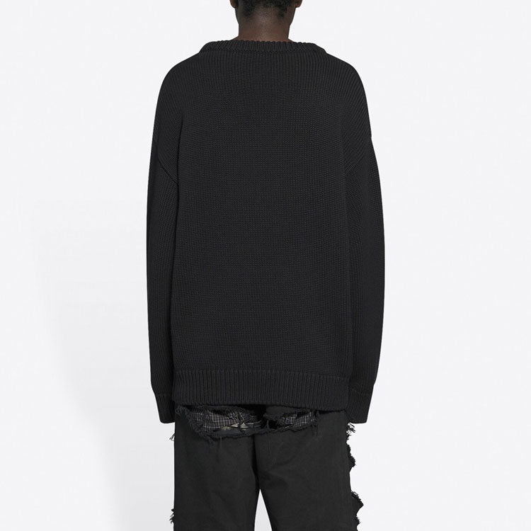 BB Laurel Crown Logo Crewneck Knitted Sweater 'Black'