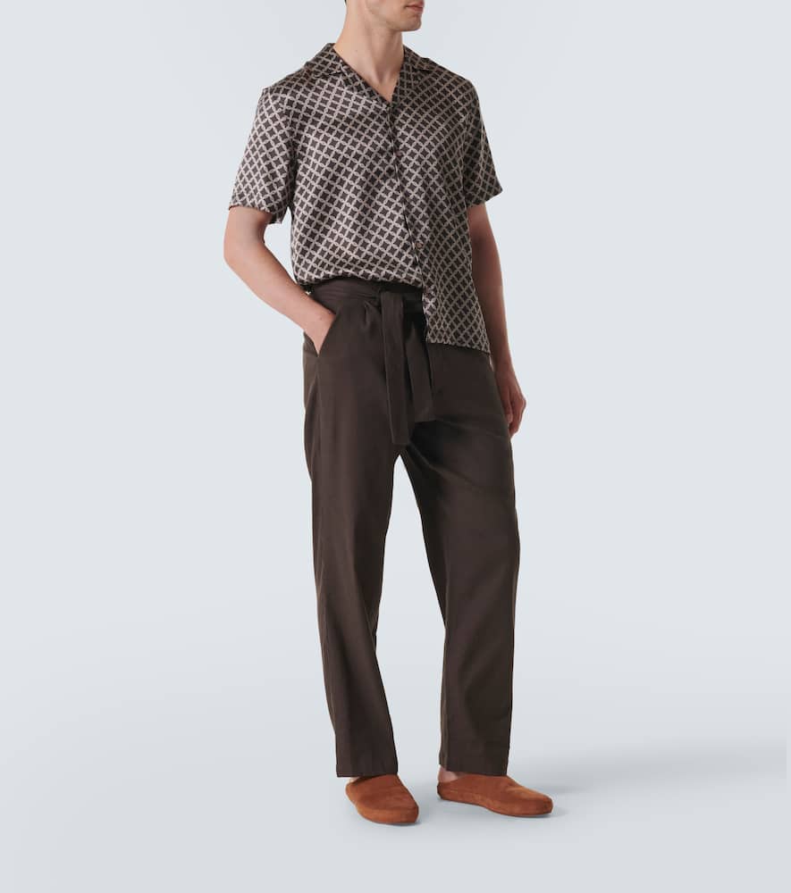 Roberto printed silk bowling shirt