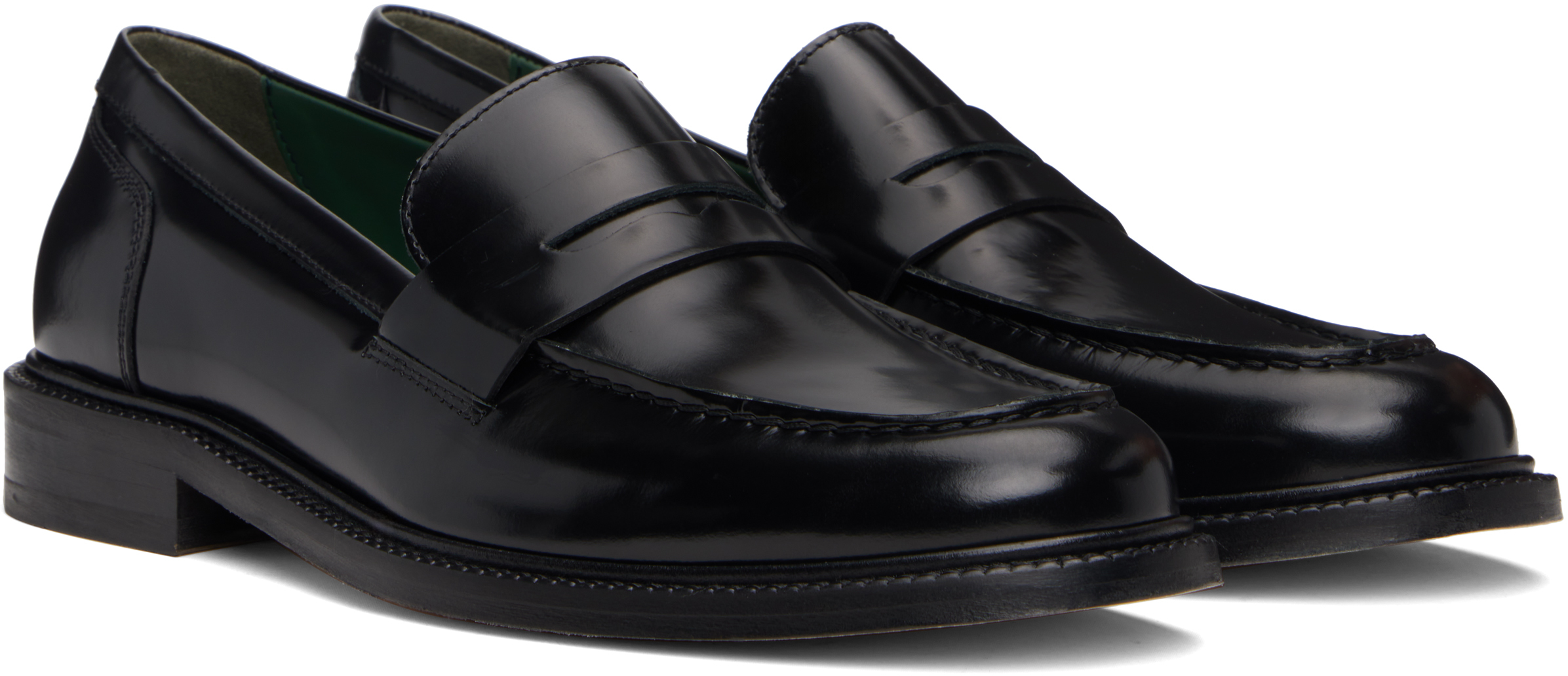 VINNY's Black Leather Townee Penny Loafers